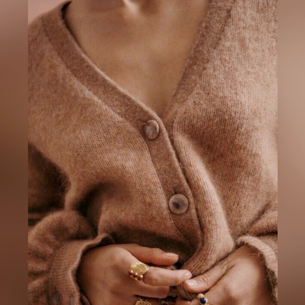 Sezane Warm Brown Cardigan - Picture 3 of 4